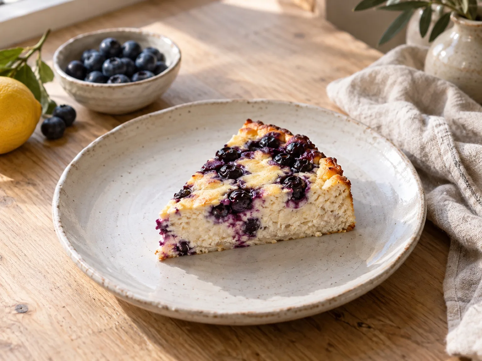 Cheesecake citron-myrtilles