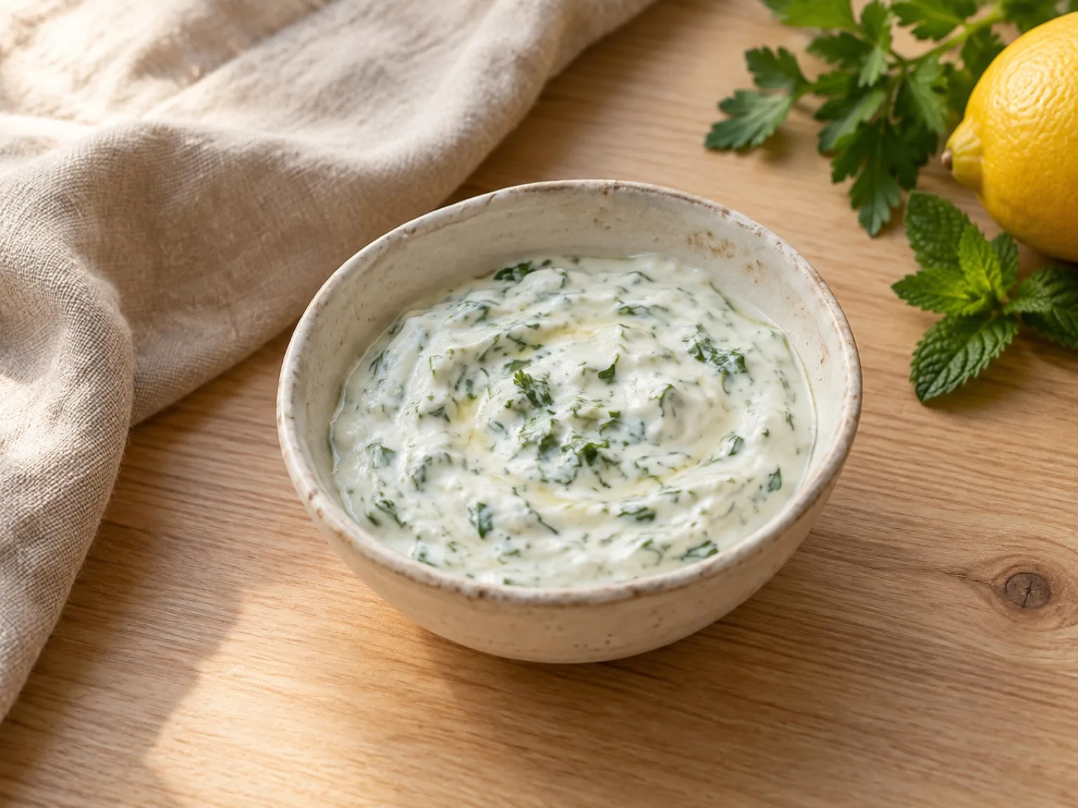 Sauce skyr, citron & herbes